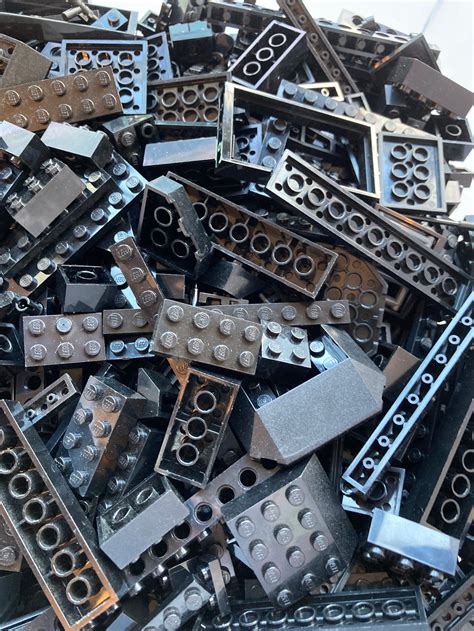 Black Lego Lot En Vrac De Pièces De Blocs Pièces 200 Etsy