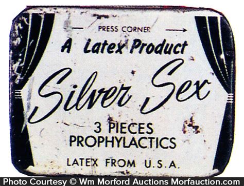 Antique Advertising Silver Sex Condom Tin • Antique Advertising