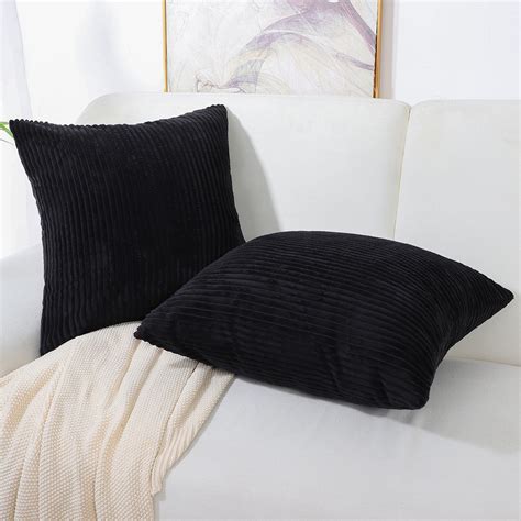 Piccocasa 2pcs Soft Corduroy Cushion Covers Decorative Throw Pillow Covers Sofa Pillowcase