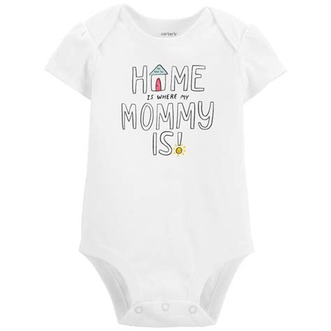Carters Mommy Original Bodysuit White In 2022 Carters Baby Girl