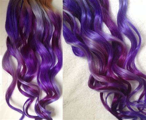 If you can't find the right color, you can dye them using hair dye (if they are made from real hair). Purple Ombre Dip Dyed Hair Clip In Hair Extensions Tie Dye