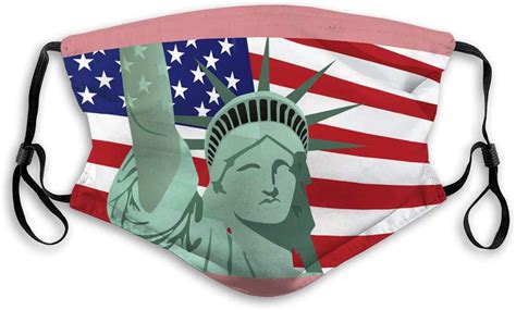 Amazon Com Breathing Shield Air Dust Face Mouth Shield USA Flag With Statue Mouth Shield