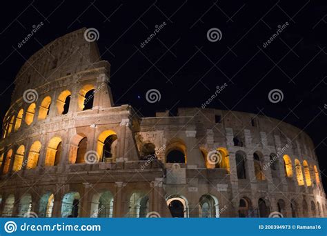 Night At The Great Roman Colosseum Coliseum Colosseo Also Known As