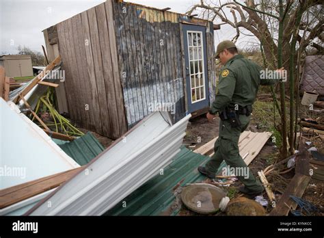 Us Border Patrol Agents Marc Gonzales Watches His Step As He Searches