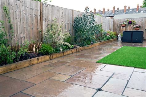 Garden Transformation In Shrewsbury Sandstone Paving