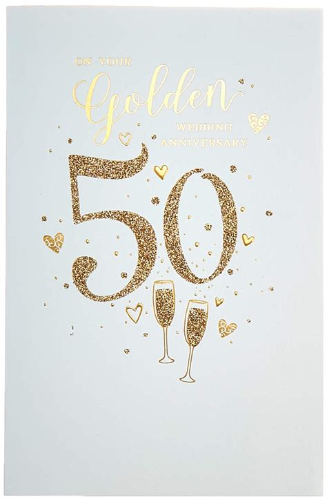 Golden Wedding Anniversary Card 50th Wedding Anniversary Card