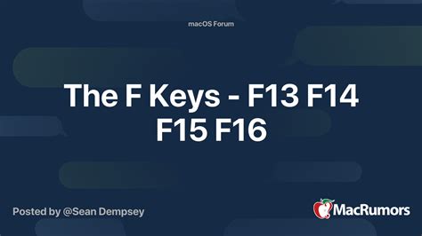 The F Keys F13 F14 F15 F16 Macrumors Forums