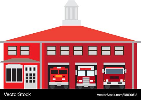 Fire Station Cartoon Images Fire Station Fighter Vector Building Policeman Police Vectors