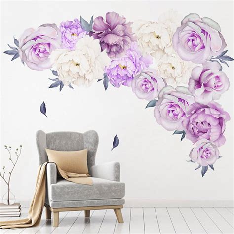 Pink Rose Flower Wall Decal Sticker Home Decor Wall Decals And Murals