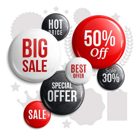 Set Of Glossy Sale Buttons Or Badges Product Promotions Stock Vector