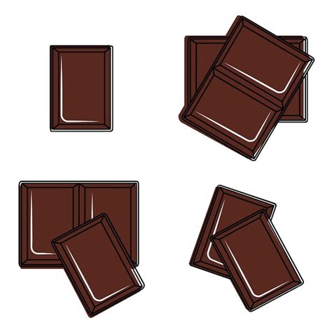 Una Barra De Chocolate Mordida Color Vector Ilustración De Estilo De