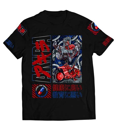 Buy Mens Akira Kaneda And Tetsuo Black Graphic T Shirt