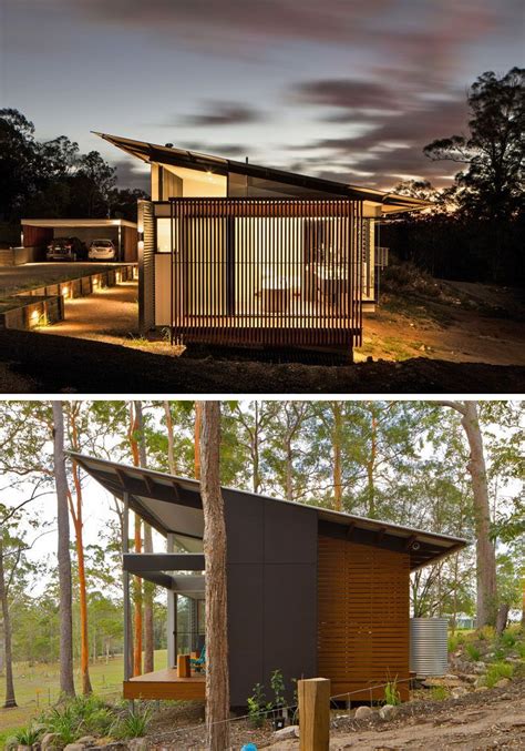 16 Examples Of Modern Houses With A Sloped Roof House In The Woods