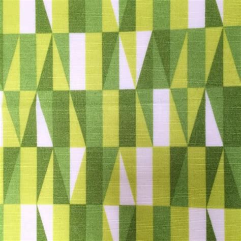Geometric Vintage Fabric Green Retro Upholstery Fabric Mid Century