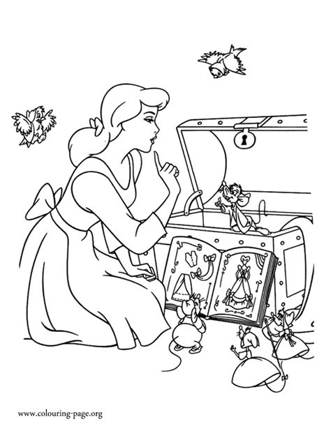 123 free cinderella sheets, pages and pictures from album disney for kids and familly, to color online or to print out. Cinderella - Cinderella and her mice and bird friends ...