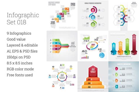 Infographic Set 18 Pre Designed Photoshop Graphics ~ Creative Market
