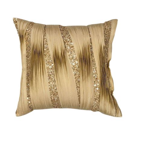 Kas Rugs Ribbons Goldsequins Decorative Pillow