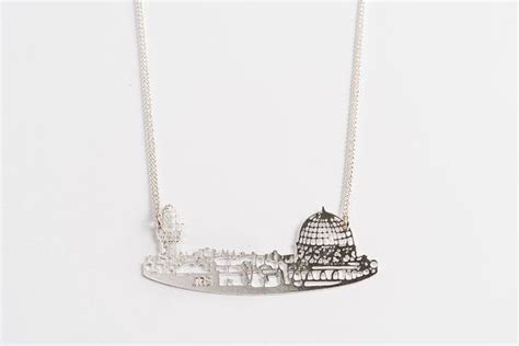 Silver Jerusalem Necklace Jerusalem Jewelry City Skyline Statement