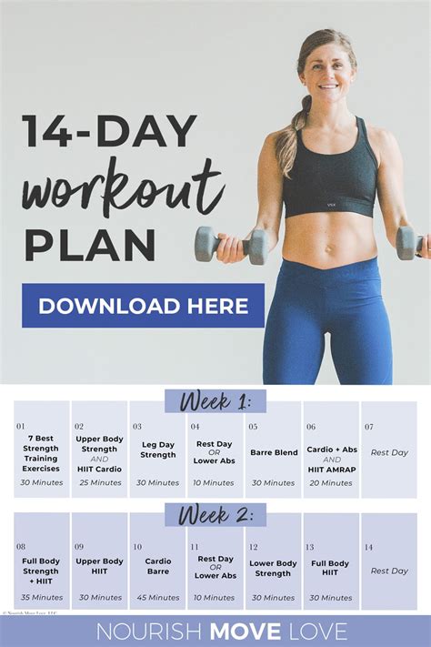 Day Challenge Workout Plan Nourish Move Love