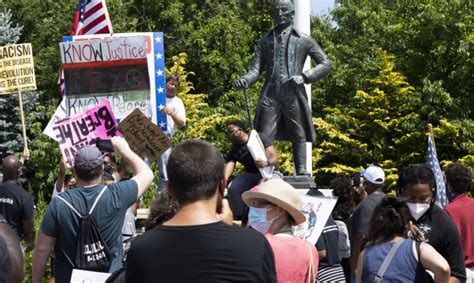 Protesters Call For Removing Statue Of William Floyd