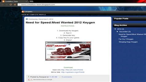 Need For Speed Most Wanted 2012 Keygen Youtube