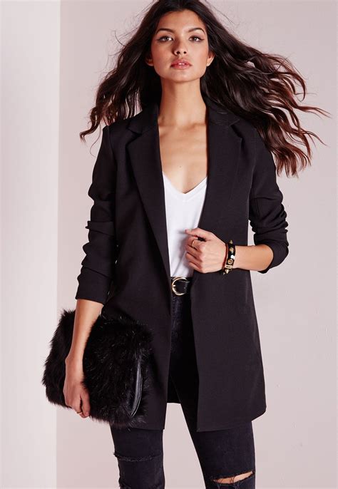missguided longline blazer black with images long black blazer long blazer outfit black