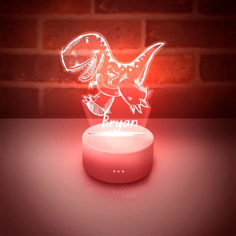 Dinosaur Night Light Personalized Led Lamp For Kids And Etsy
