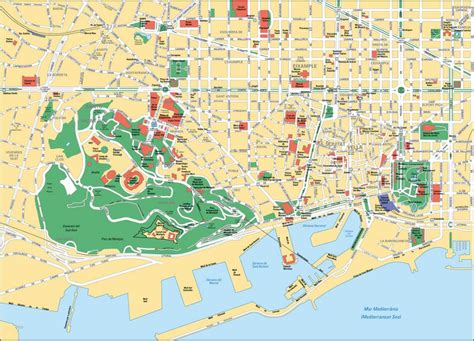 Plano Y Mapa Turistico De Barcelona Monumentos Y Tours Barcelona