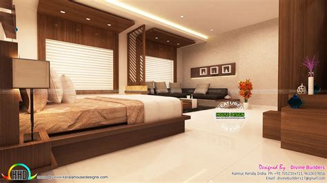 Master Bedroom And Living Room Interior Kerala Home Design And Floor
