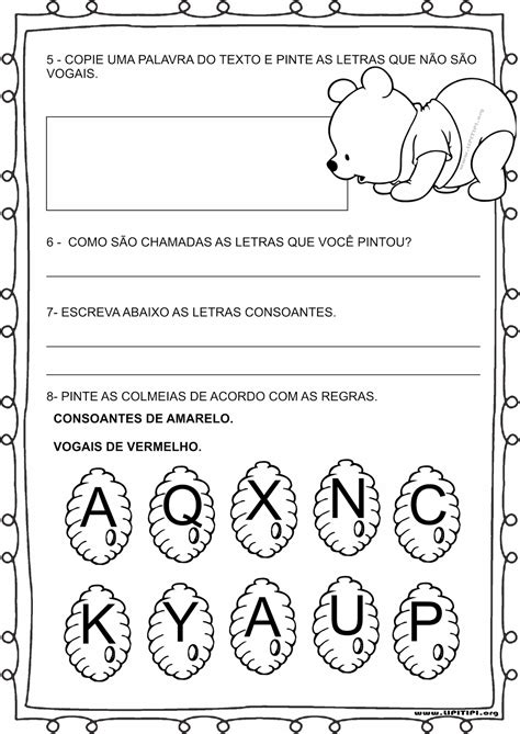 Atividades De Vogais E Consoantes Para 1 Ano
