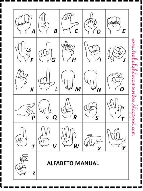 Trabalhando Com Surdos Fichas Alfabeto Manual Ilustrado Em Libras Ii