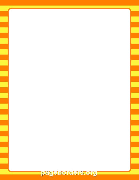 Orange And Yellow Striped Border Clip Art Page Border