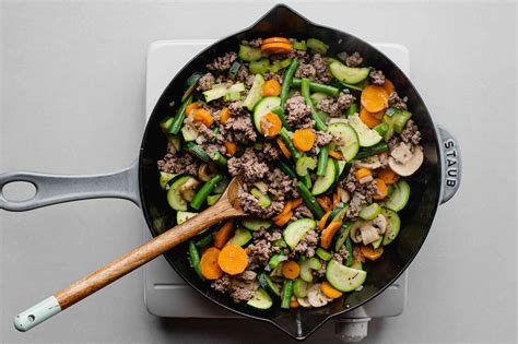 Low Fat Skillet Ground Beef And Vegetables Recipe