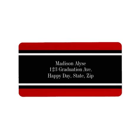 Red White And Black Striped Address Labels Zazzle Com