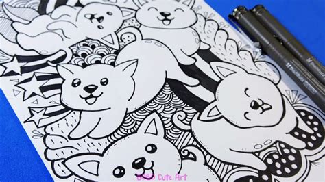 Doodle Art Cute Dog Drawing Dog Doodle Youtube