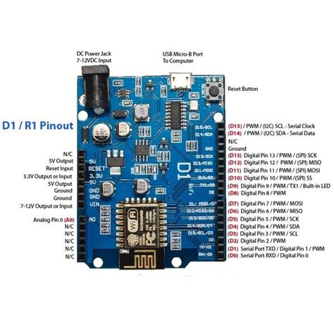 Arduino Wemos D1 Wifi Uno Esp8266 Iot Ide Compatible Board