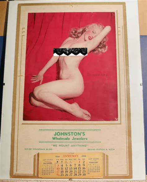 Vintage Rare Marilyn Monroe Nude Pull Away Calendar Original