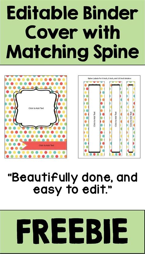 Just punch holes in the side, stick them in a binder, and you'll have a great lesson plan book. This free Editable Binder Cover and Spine is a printable ...