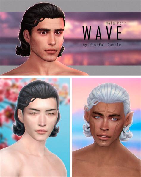 Wave Male Hair In 2020 Sims Hair Mens Hairstyles Sims