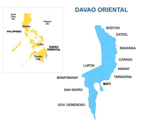 Roads, streets and buildings on satellite photos; Make It Davao: Davao Oriental