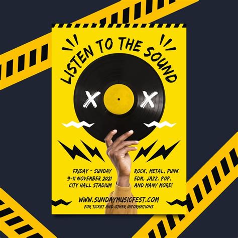 Chaque année, les césar présentent une affiche exclusive qui donne le ton de l'année. Affiche De L'événement Musical 2021 | Vecteur Gratuite