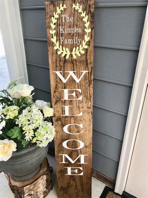 Large Front Porch Sign Customized Front Porch Sign Welcome Etsy