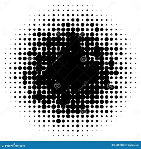 Halftone Circles Effect Dot Pattern Vector Illustration Isolated On