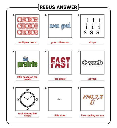 Rebus puzzles are great for critical thinking and creative problem solving. 10 Best Printable Rebus Puzzles With Answers - printablee.com