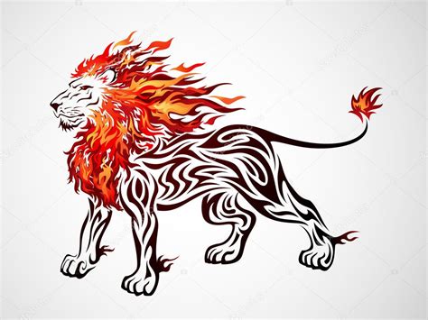 Vector Lion Flame Flame Lion Stock Vector Kuzzie