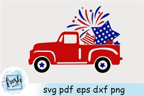4th of July Truck SVG 4th of July Svg Truck with Stars Svg (562362