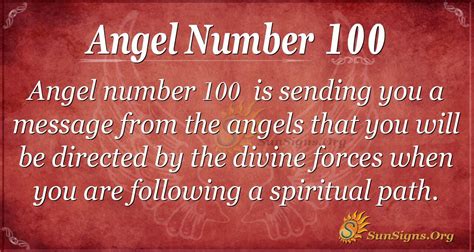 Angel Number 100 Meaning - Completion Of Life's Tasks - SunSigns.Org