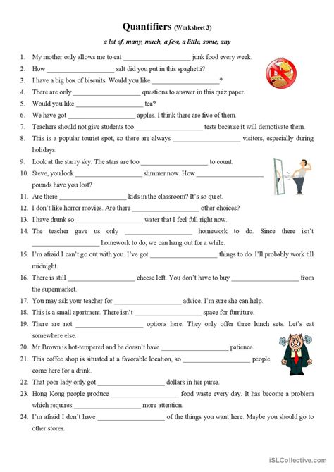 Quantifiers A Lot Of Many Much A English Esl Worksheets Pdf And Doc