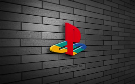 Download Imagens Playstation 3d Logo 4k Cinza Brickwall Criativo