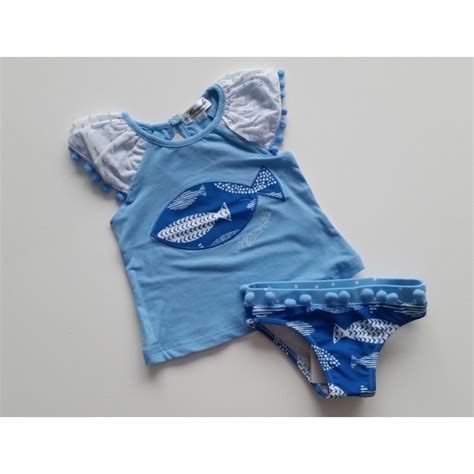 Conjunto Culetín Y Camiseta Peces Azul Miranda Textil